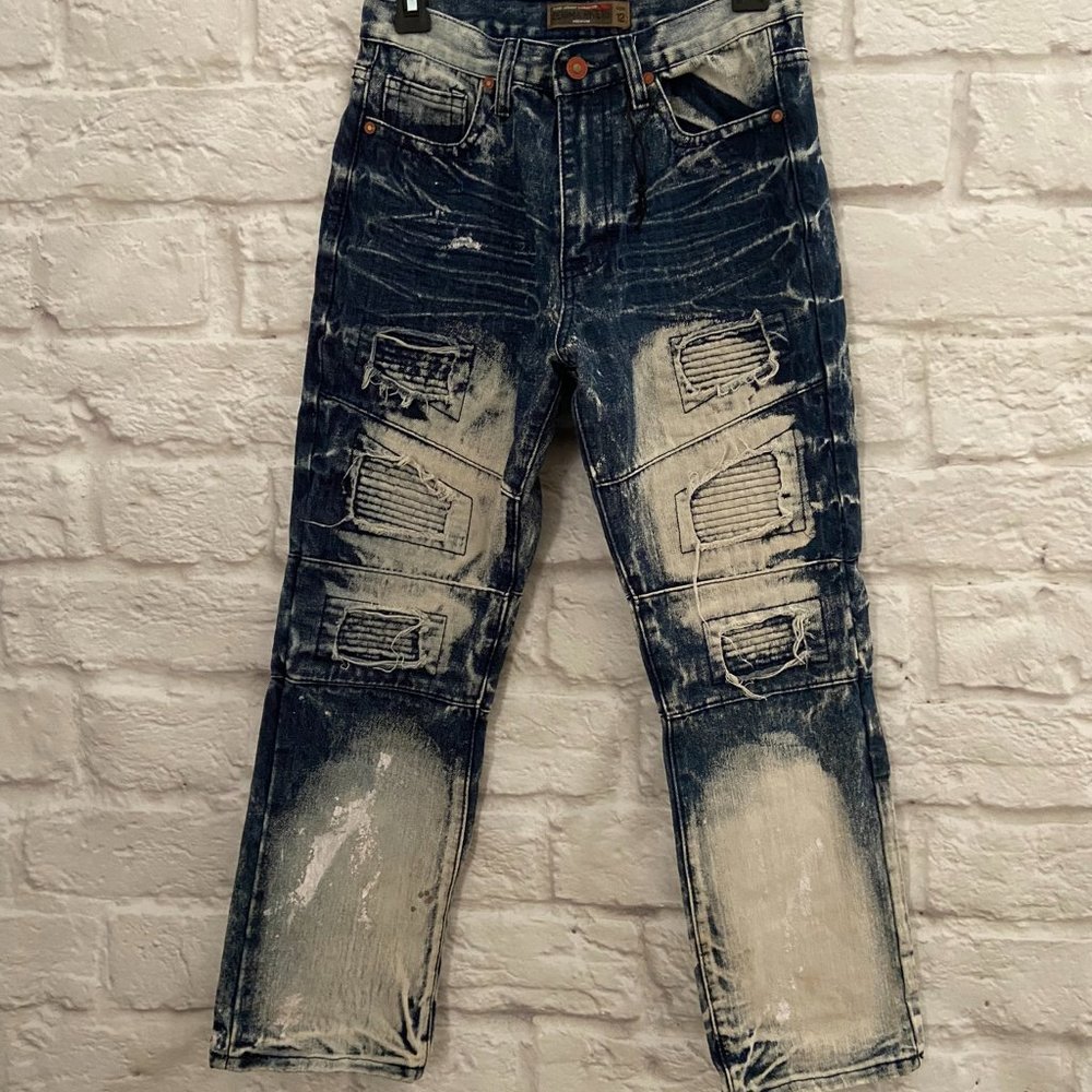 DENIM & RIVETS Jeans Womens12 Distressed Jeans Y2K Heavy Denim